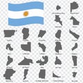 Twenty four Maps Provinces of Argentina - alphabetical order with name. Every single map of Province are listed and isolated with